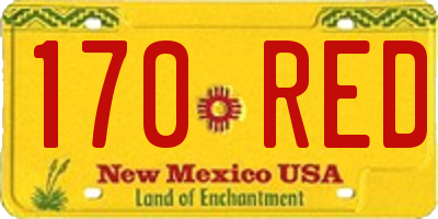 NM license plate 170RED