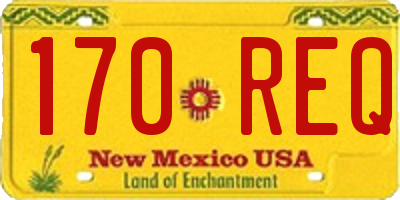 NM license plate 170REQ