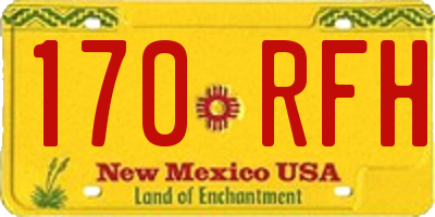 NM license plate 170RFH