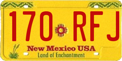 NM license plate 170RFJ