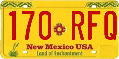 NM license plate 170RFQ