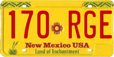 NM license plate 170RGE