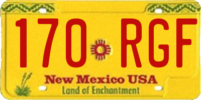 NM license plate 170RGF