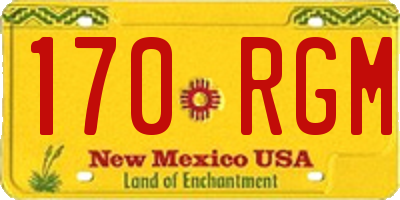 NM license plate 170RGM