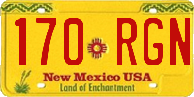 NM license plate 170RGN