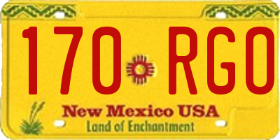 NM license plate 170RGO