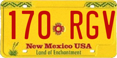 NM license plate 170RGV