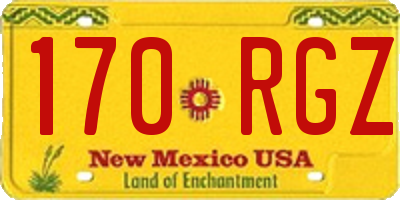NM license plate 170RGZ