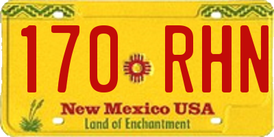 NM license plate 170RHN