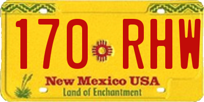 NM license plate 170RHW