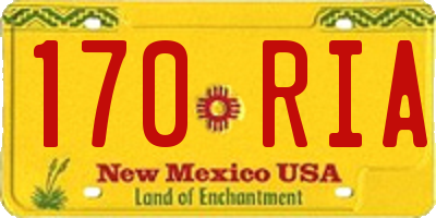 NM license plate 170RIA