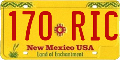 NM license plate 170RIC