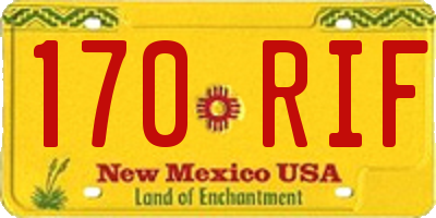 NM license plate 170RIF