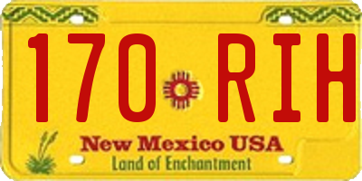 NM license plate 170RIH
