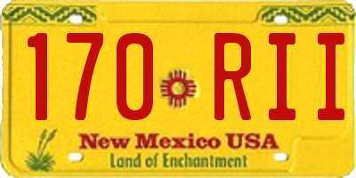 NM license plate 170RII