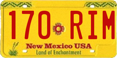 NM license plate 170RIM