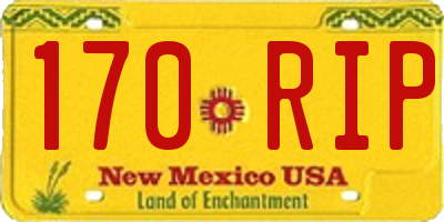 NM license plate 170RIP