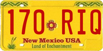 NM license plate 170RIQ