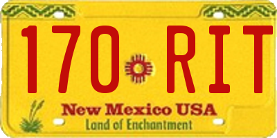 NM license plate 170RIT