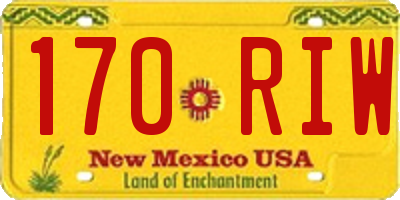 NM license plate 170RIW