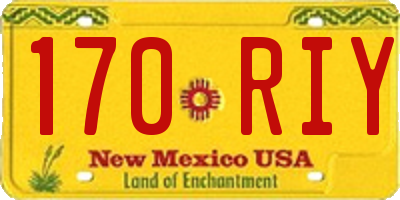 NM license plate 170RIY