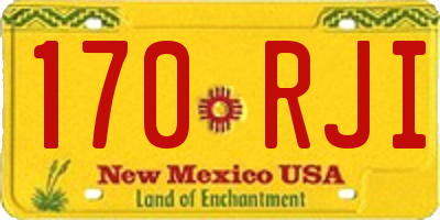 NM license plate 170RJI