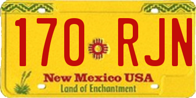 NM license plate 170RJN