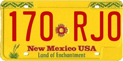NM license plate 170RJO