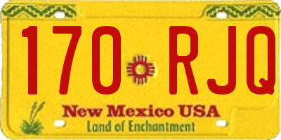 NM license plate 170RJQ