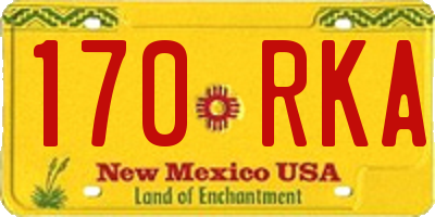 NM license plate 170RKA