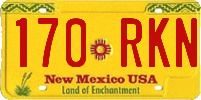 NM license plate 170RKN