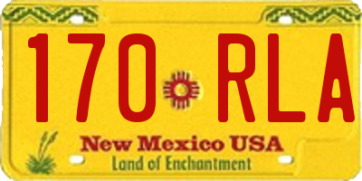 NM license plate 170RLA