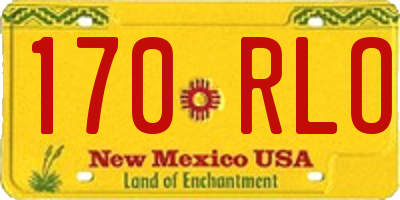 NM license plate 170RLO