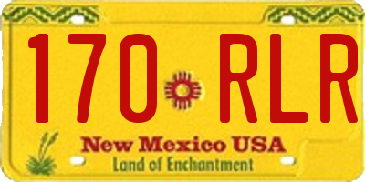 NM license plate 170RLR