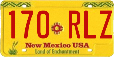 NM license plate 170RLZ