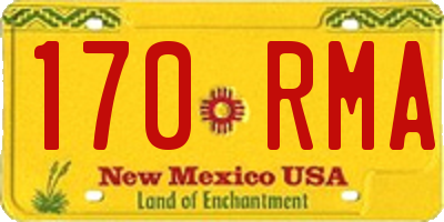 NM license plate 170RMA