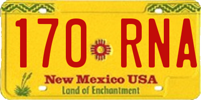 NM license plate 170RNA