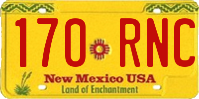 NM license plate 170RNC