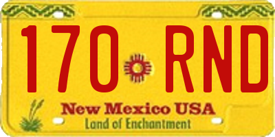 NM license plate 170RND