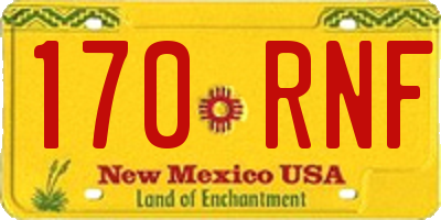 NM license plate 170RNF