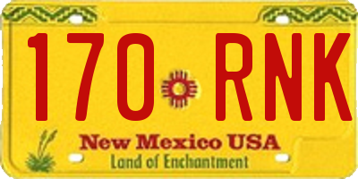 NM license plate 170RNK