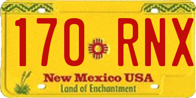 NM license plate 170RNX