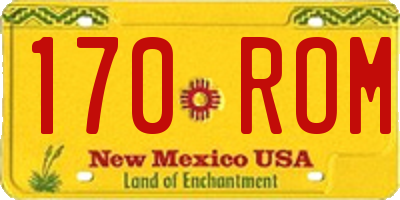 NM license plate 170ROM
