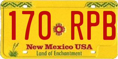 NM license plate 170RPB