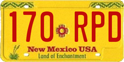 NM license plate 170RPD