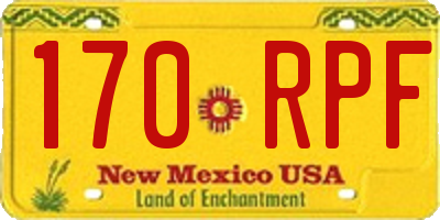 NM license plate 170RPF