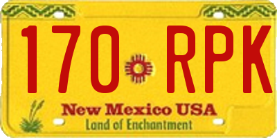 NM license plate 170RPK