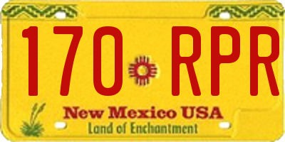NM license plate 170RPR