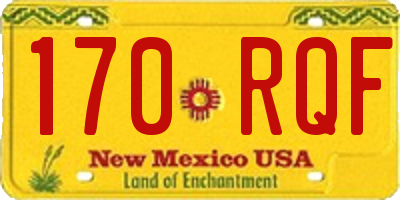 NM license plate 170RQF