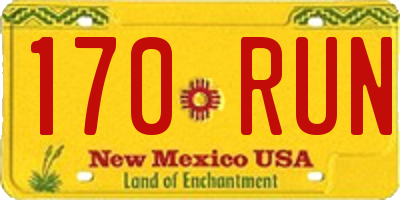 NM license plate 170RUN